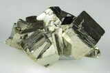 Shiny, Cubic Pyrite Crystal Cluster - Peru #195720-1
